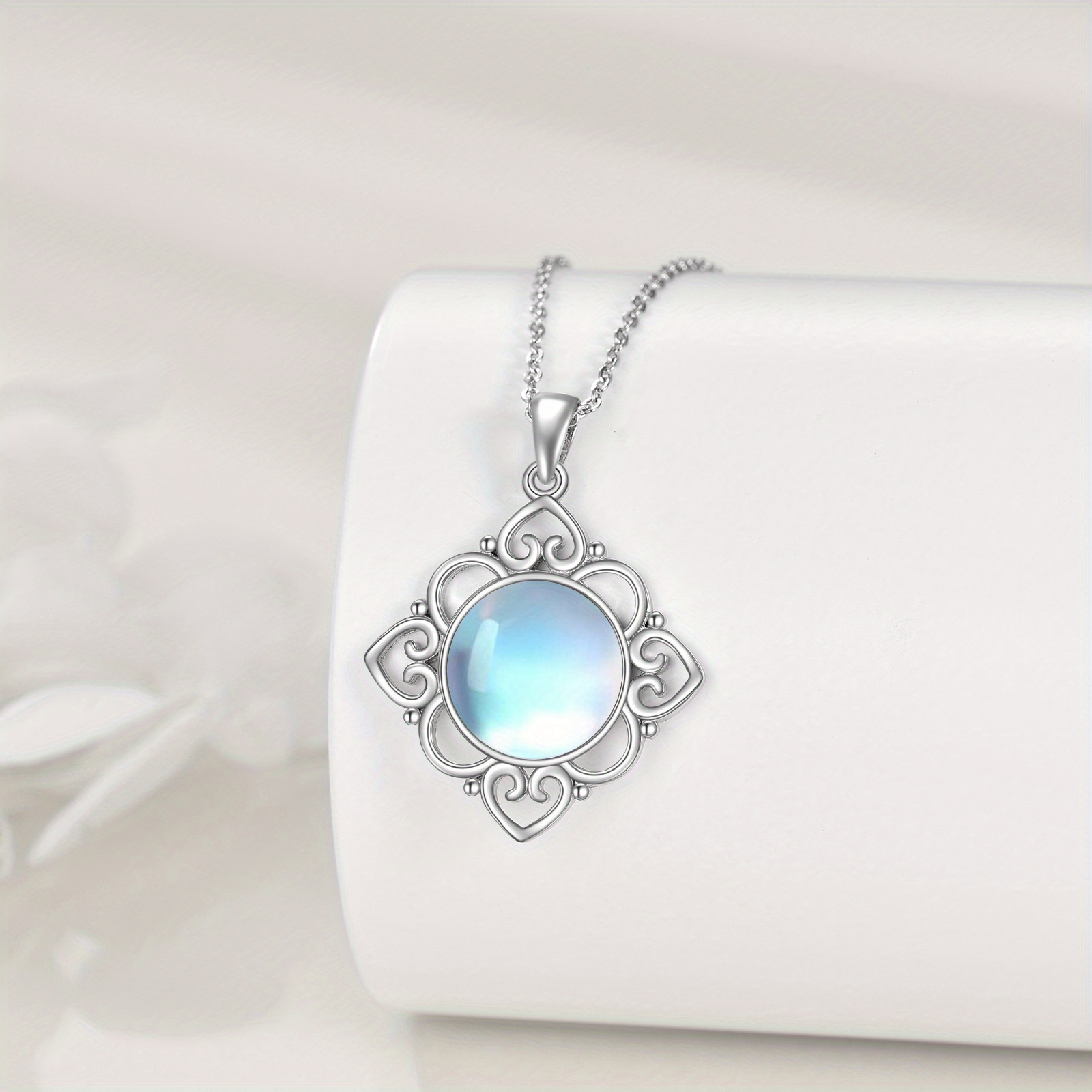 Moonstone Necklace Irish Celtic Knot Pendant Necklace